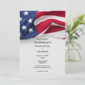 愛国的なアメリカ国旗軍人栄誉結婚式 招待状 (スタンド正面)