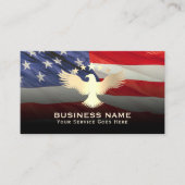 愛国的なアメリカ国旗金ゴールドイーグル軍隊サービス 名刺 (正面)