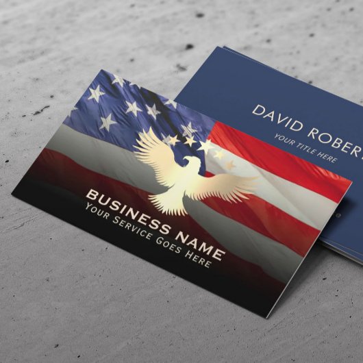 愛国的なアメリカ国旗金ゴールドイーグル軍隊サービス 名刺