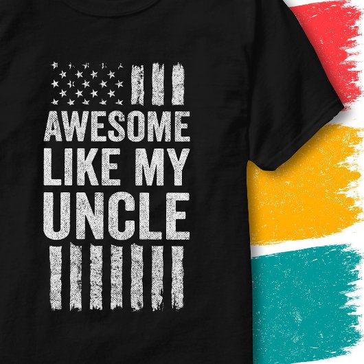 愛国的なアメリカ国旗 かっこいいおじさんみたい Tシャツ