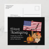 愛国的なアメリカ国旗 | アメリカの感謝祭 ポストカード (正面/裏面)