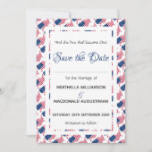 愛国的なアメリカ国旗 カスタマイズされた聖書の言葉 アメリカン セーブザデート (正面)