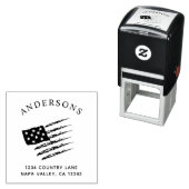 愛国的なアメリカ国旗 |カスタム差出人住所 セルフインキングスタンプ (インサイチュ)