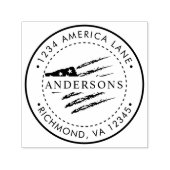 愛国的なアメリカ国旗 |カスタム差出人住所 セルフインキングスタンプ (デザイン)