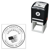 愛国的なアメリカ国旗 |カスタム差出人住所 セルフインキングスタンプ (インサイチュ)