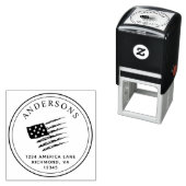 愛国的なアメリカ国旗 |カスタム差出人住所 セルフインキングスタンプ (インサイチュ)