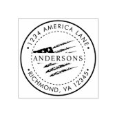 愛国的なアメリカ国旗 |カスタム差出人住所 ラバースタンプ (インプリント)