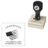 愛国的なアメリカ国旗 |カスタム差出人住所 ラバースタンプ (押印)