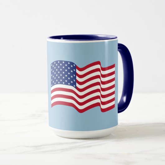 愛国的なアメリカ国旗 コーヒーマグ ギフト マグカップ (正面右)