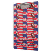 愛国的なアメリカ国旗、サッカーコーチ名 クリップボード (左)