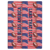 愛国的なアメリカ国旗、サッカーコーチ名 クリップボード (裏面)