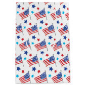 愛国的なアメリカ国旗 ミディアムペーパーバッグ (正面)