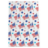 愛国的なアメリカ国旗 ミディアムペーパーバッグ (裏面)