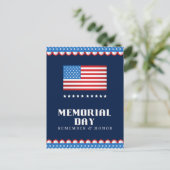 愛国的なアメリカ国旗 メモリアルデー ポストカード (スタンド正面)