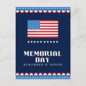 愛国的なアメリカ国旗 メモリアルデー ポストカード (正面)