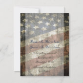 愛国的なアメリカ国旗 ヴィンテージ結婚式 Save the Date セーブザデート (裏面)