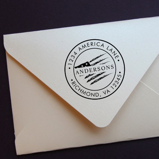 愛国的なアメリカ国旗 |差出人住所 セルフインキングスタンプ