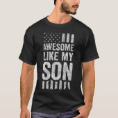 愛国的なアメリカ国旗 息子みたいで素敵 Tシャツ (正面)