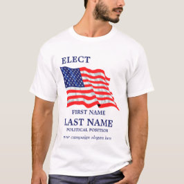 愛国的なアメリカ国旗 政治キャンペーン カスタムデザイン Tシャツ
