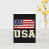 愛国的なアメリカ国旗 星条旗 4月4日 アメリカ P カード (黄色い花)