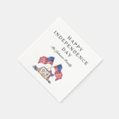 愛国的なアメリカ国旗 4th of July ナプキン スタンダードカクテルナプキン (角)