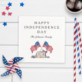 愛国的なアメリカ国旗 4th of July ナプキン スタンダードカクテルナプキン