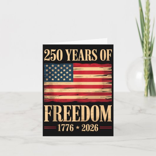 愛国的なアメリカ国旗 4th of july 250周年記念 カード (正面)