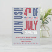愛国的なアメリカ国旗 7月4日パーティー 招待状 (スタンド正面)
