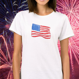 愛国的なアメリカ国旗 Tシャツ