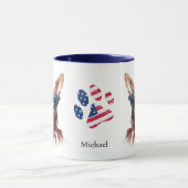 愛国的なアメリカ国旗Chihuahua Dog マグカップ (中央)