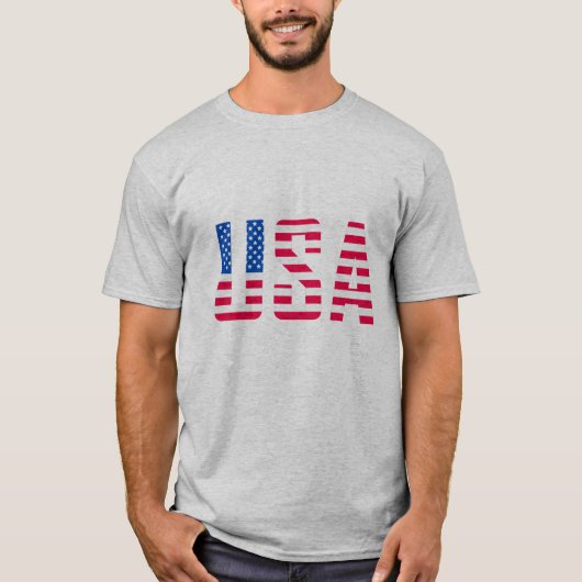 「愛国的なアメリカ国旗Tシャツデザイン」。 Tシャツ (正面)