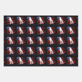 愛国的なアメリカ女性のスケートボード ラッピングペーパーシート (正面)