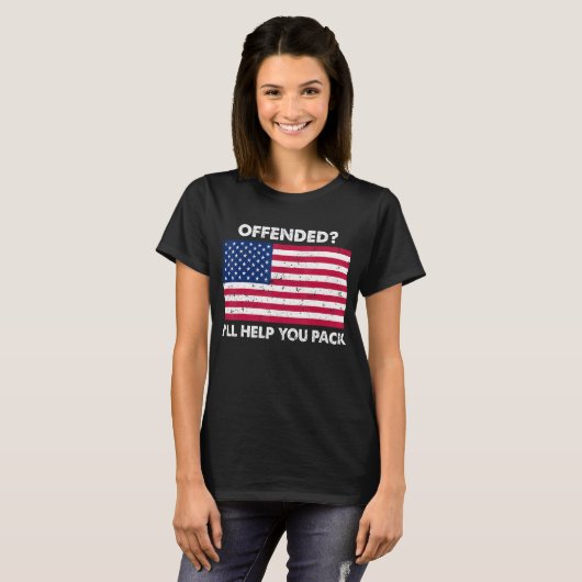 愛国的なアメリカ救済の旗をパックする気に障った Tシャツ (正面フル)