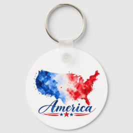 愛国的なアメリカ水彩地図キーチェーン キーホルダー