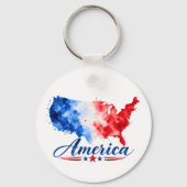 愛国的なアメリカ水彩地図キーチェーン キーホルダー (裏面)