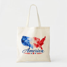 愛国的なアメリカ水彩地図トートバッグ