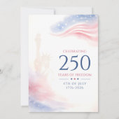 愛国的なアメリカ独立250周年記念日 7月4日 招待状 (裏面)
