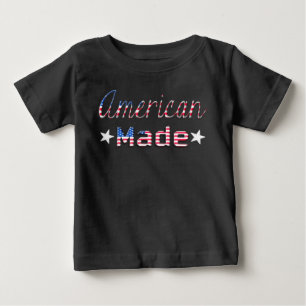愛国的なアメリカ製の国旗のベビーシャツ ベビーTシャツ