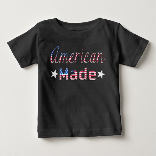 愛国的なアメリカ製の国旗のベビーシャツ ベビーTシャツ (正面)