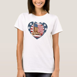 愛国的なアメリカ西部馬 Tシャツ