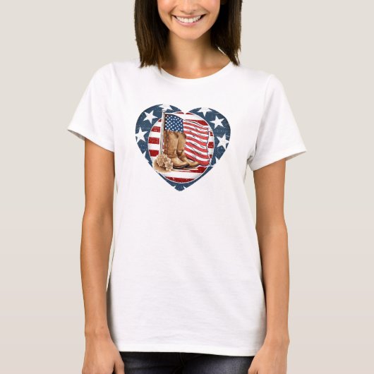 愛国的なアメリカ西部馬 Tシャツ (正面)