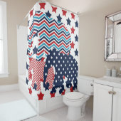 愛国的なアメリカ象トリオ シャワーカーテン (インサイチュ)