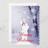 愛国的なアメリカ雪だるまの祝日 シーズンカード (正面/裏面)