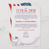 愛国的なアメリカ250の友人提供クックアウトパーティー 招待状 (正面/裏面)