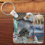 愛国的なアメリカMAGAの自由 キーホルダー (正面)