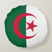 愛国的なアルジェリア国旗 ラウンドクッション (裏面)