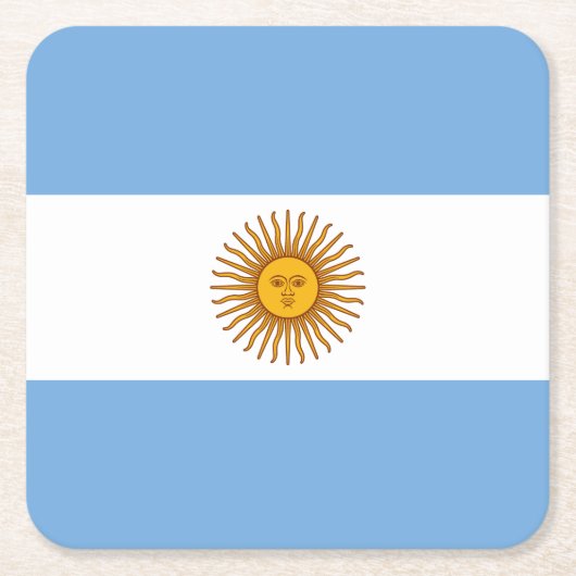 愛国的なアルゼンチンの国旗 スクエアペーパーコースター (正面)