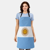 愛国的なアルゼンチンの旗 エプロン (着用した状態)
