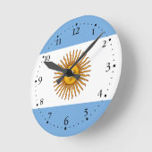 愛国的なアルゼンチンの旗 ラウンド壁時計 (傾斜)