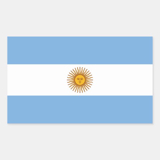 愛国的なアルゼンチンの旗 長方形シール (正面)